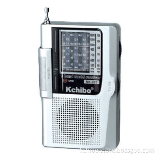 FM/MW/SW1-7 9-band Pocket Radio, Powered by AA 1.5V x 2 Batteries
